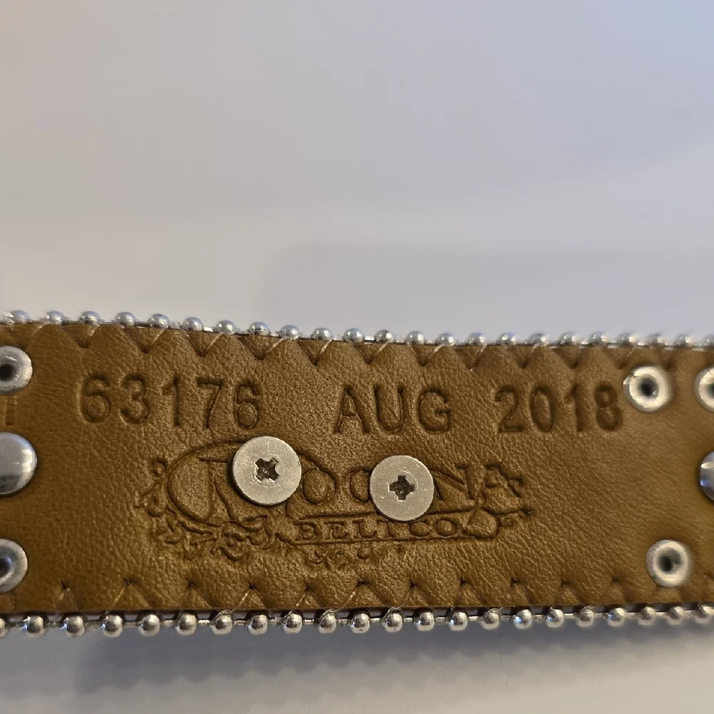 Nocona Brown Belt with Silver Horse Accents